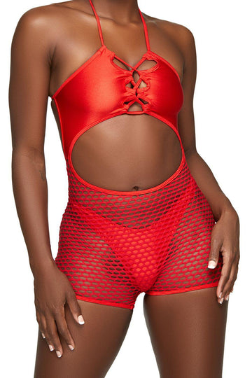 Mono rojo con cordones